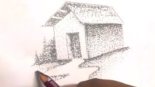 How to make Stippling Drawing  Stippling Art  Dot drawing [upl. by Oler744]