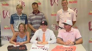 Indians Jenkins signs NLI with Milligan College baseball [upl. by Esirec]