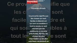 Lherbe ne pousse jamais sur la route où tout le monde passe Proverbe Africain shorts [upl. by Lonna]