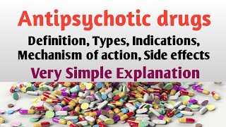 Antipsychotics  Antipsychotic drugs  Definition Types IndicationsContraindicationsSide effects [upl. by Aicenod]