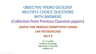 Obj Hydro Geology MCQ 3 [upl. by Emya82]