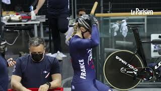 Cyclisme sur piste les Bleus à lentraînement dans leur vélodrome transformé en vaccinodrome [upl. by Hirschfeld]