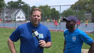 DaMarcus Beasley full 1on1 interview at Fort Wayne FC futsal event at Packard Park [upl. by Yci238]