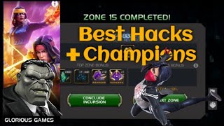 Glorious Games Incursions Easy Run Saga Sector Best Hacks  Champions  Zone 1 to 15  Mcoc [upl. by Blondy]