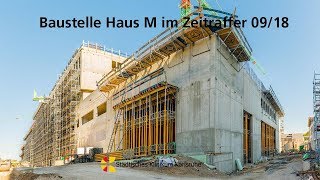 Neubau Haus M im Städtischen Klinikum Karlsruhe September 2018 im Zeitraffer [upl. by Atsirak446]