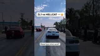 ZL1 vs HELLCAT americanmuscle camarozl1 automobile chevycamarozl1 [upl. by Osanna84]