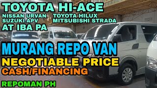 MURANG REPO VAN  CHEAPEST REPO VEHICLE  PINAKAMURANG HATAK NG BANGKO  MURANG SASAKYAN  REPOMAN [upl. by Galang]