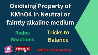 Oxidising prop of KMnO4 in Neutral or faintly alkaline medium  Redox reactions  Class 12  CBSE [upl. by Bambi]