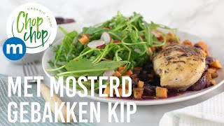 Met mosterd gebakken kip Recept  metroChopChop [upl. by Odraboel]