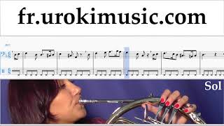 Cours de Cor Dharmonie Greensleeves Tuto Partitions Partie2 umb829 [upl. by Oidivo]