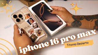 iPhone 16 Pro Max Unboxing 📱 titanio desierto  accesorios [upl. by Annavoj]