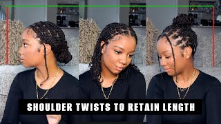 Protective Style for Fine Natural Hair ✅ Shoulder Length Twist w Human Hair Extensions  Ywigs [upl. by Holds]