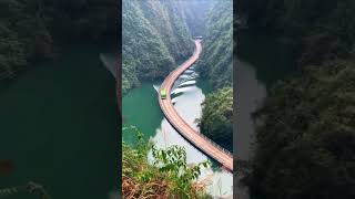 The amazing floating road in China that can carry heavy vehicles travel shorts [upl. by Esylla]