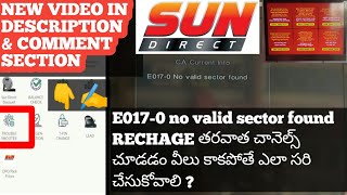 Sun direct E0170 no valid sector found recharge taravata channels problem solved [upl. by Enamrahs]