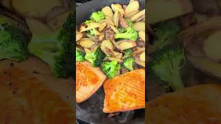 salmon broccoli and charred potato bowl [upl. by Erinn]