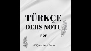 Türkçe Ders Notu PDF  KPSS Türkçe Dersi İçin Öneriler [upl. by Heddi]