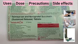 Telista mt 25  telmisartan and metoprolol succinate tablet in hindi [upl. by Ennasor]