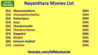 Nayanthara Movies List [upl. by Lissie]