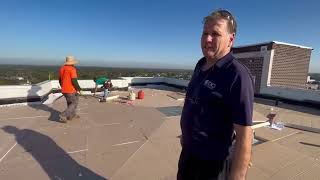 How To Install Tapered Insulation with TPO  Asphalt BUR  Built Up Roof  Tear Off  construction [upl. by Ahsienar528]