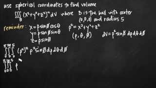 Triple integral in spherical coordinates to find volume KristaKingMath [upl. by Initirb]