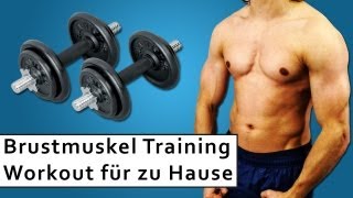 Brustmuskeltraining  Kurzhantel Training  5 Übungen für das Training zu Hause [upl. by Ruzich]