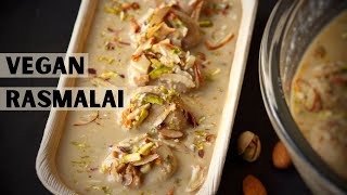 Vegan Rasmalai Easy Recipe  Indian Dessert [upl. by Rennoc]