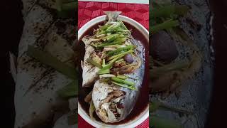 Steamed pompano full recipe coming soon comingsoon pompano fish seafood filipino food [upl. by Rese]