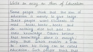 Write an essay on Aim of Education  Essay Writing  English [upl. by Mcwherter324]