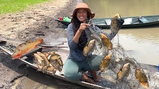 PESCARIA na EXTREMA SECA NO AMAZONAS  Pesca em um LAGO ISOLADO com SEGUIDORES [upl. by Eninaj]