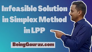 INFEASIBLE SOLUTION IN SIMPLEX METHOD IN LPP [upl. by Phillipe]