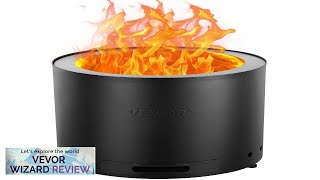 VEVOR Smokeless Fire Pit Stove Bonfire 193 in Dia Wood Burning Stainless Review [upl. by Osrock]