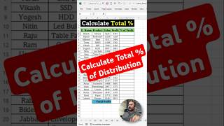 Calculate Total Percentage  Calculate Total Percentage of Distribution  Calculate Total  in Excel [upl. by Marduk]