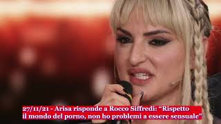 271121Arisa risponde a Rocco Siffredi quotRispetto il tuo mondo non ho problemi a essere sensualequot [upl. by Etana]