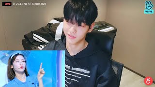 soobin’s reaction to akong mc dolphin stage on vlive 🐬  copying arin ending fairy pose 💙 [upl. by Eve]