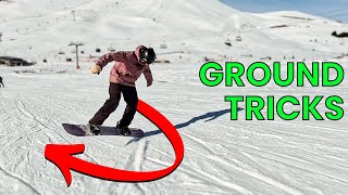 4 Easy Snowboard Ground Tricks to Learn First [upl. by Aitnas]