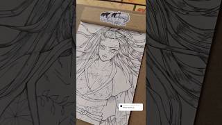 Drawing Nezuko demon form Demon Slayer 🎋👹 animefanart art fypシ゚viral アニメ part 1 [upl. by Wolram]