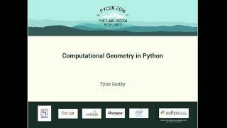 Tyler Reddy  Computational Geometry in Python  PyCon 2016 [upl. by Pepita]