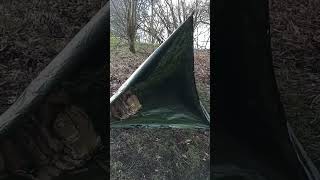 tarp shelter with a floorsurvival shelter tarpaulin tarpshelter [upl. by Cheyne56]