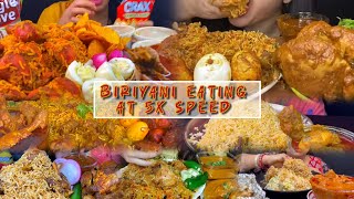 WORLD FAMOUS BIRIYANI EATING ASMR 🤤😍  MUTTON × CHICKEN × EGG  BY FAMOUS MUKBANGERS [upl. by Atsilac]