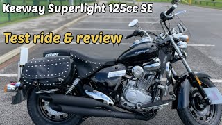 Keeway Superlight 125 Review and test ride The best 125cc cruiser Cheap motorcycle Bargain bike [upl. by Lusar]