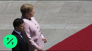 Angela Merkel OK After Visibly Shaking Next to Ukrainian President [upl. by Mihsah]