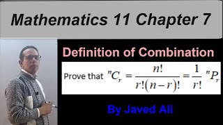 Lec7401 Mathematics 11 Chapter 7 Definition of combination and proof of nCr UrduHindi [upl. by Oliviero]