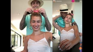 Full Justin Bieber amp Hailey Baldwin Bieber Instagram Live Stream being happy smiling  March 31 2019 [upl. by Notneiuq]