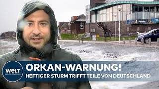 ORKAN TRIFFT DEUTSCHLAND Wetterdienst warnt vor heftigen Sturmböen und Gewitter [upl. by Anasiul60]