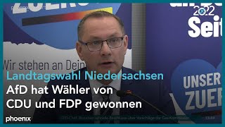 Pressekonferenz der AfD zum Ausgang der Landtagswahl in Niedersachsen am 101022 [upl. by Zoltai]