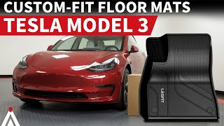 Tesla Model 3 20222023 AllWeather Floor Mats Installation amp Review  Lasfit liners [upl. by Rokach501]