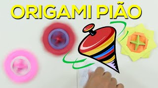 Origami Pião  Aprenda fazer [upl. by Nanreik88]