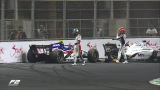 F2 Saudi Arabia 2021 Race 3 RED FLAG CRASH [upl. by Constantine]