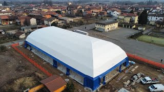 Copertura a membrana con struttura geodetica per la copertura di n 4 campi da padel [upl. by Kotz]