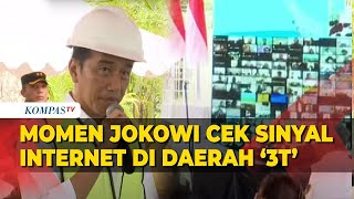 Momen Presiden Jokowi Cek Sinyal Internet 4G di Talaud Sulut [upl. by Cordle]